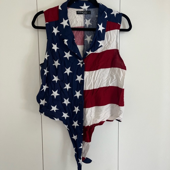 Fourth of July tie crop tank - Picture 2 of 3